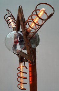 Side view of the light sculpture